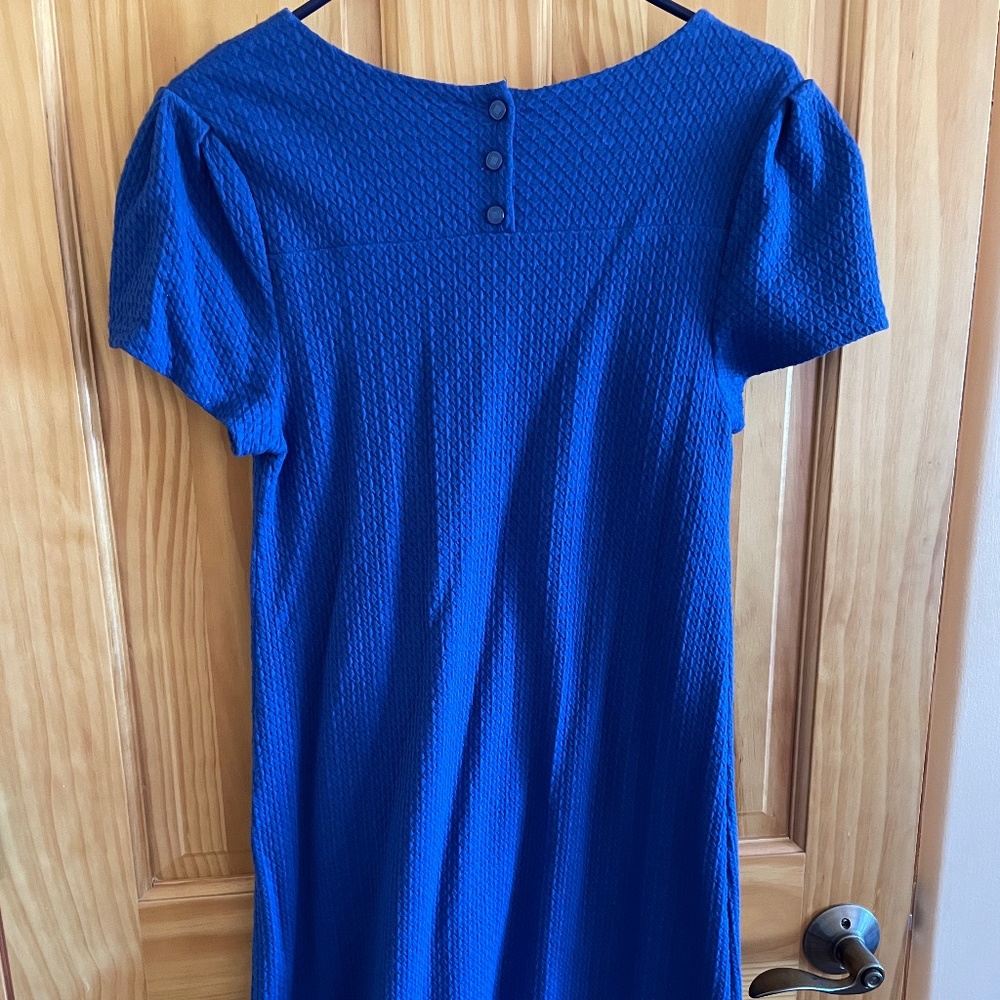 Maeve Anthropologie Textured Blue Dress Small - Picture 4 of 9